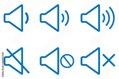 set of sound icon . speaker icon set. ring and silent speaker icon set.  vector illustration.