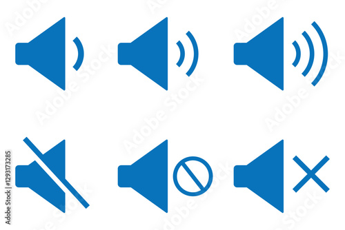 Speakers Icon Set - Audio, Sound System, Music Vector Graphics. silent and ring speaker icon vector illustration eps 888.