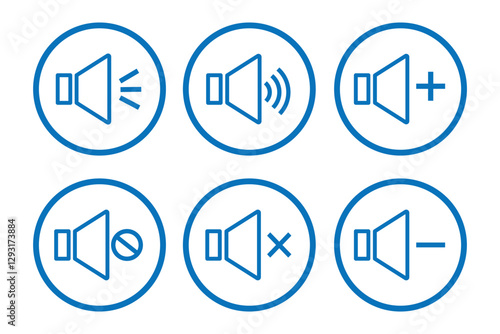 Speakers Icon Set - Audio, Sound System, Music Vector Graphics. silent and ring speaker icon vector illustration eps 888.