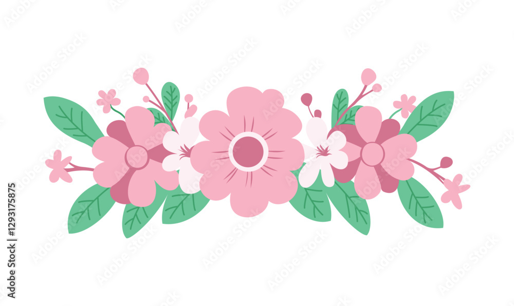 Fototapeta premium Beautiful Romantic Pink Floral Flower Crown Arrangements Decoration