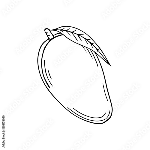 outline drawing of a fresh mango for coloring pages