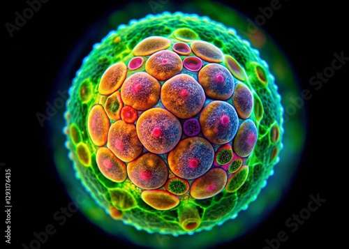 Microscopic View of Cyclospora cayetanensis Oocyst Under Fluorescence Microscopy
