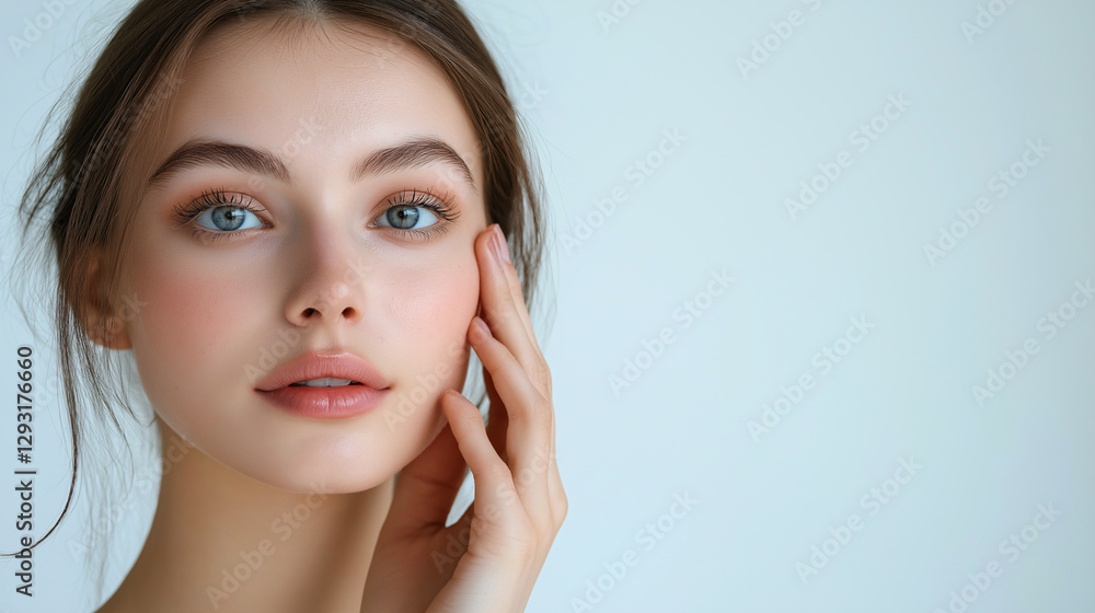 Fresh and Natural Beauty Portrait with Blue Eyes Fresh and Natural Beauty Portrait with Blue Eyes