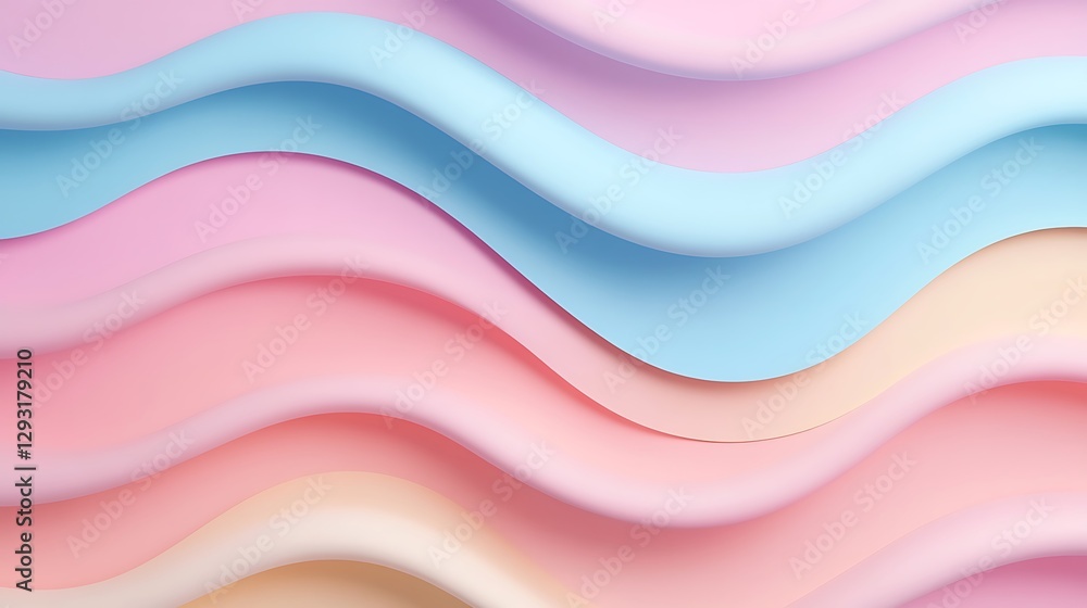 Colorful Wavy Background with Soft Pastel Hues Creating a Modern and Artistic Design for Creative Projects