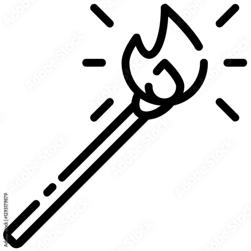 burning math vector outline icon