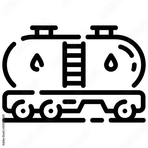 oil tanker vector outline icon