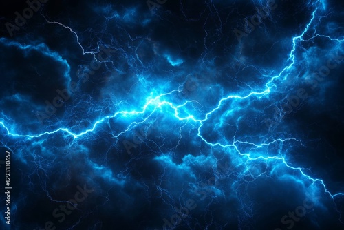Abstract background with blue electric lightning