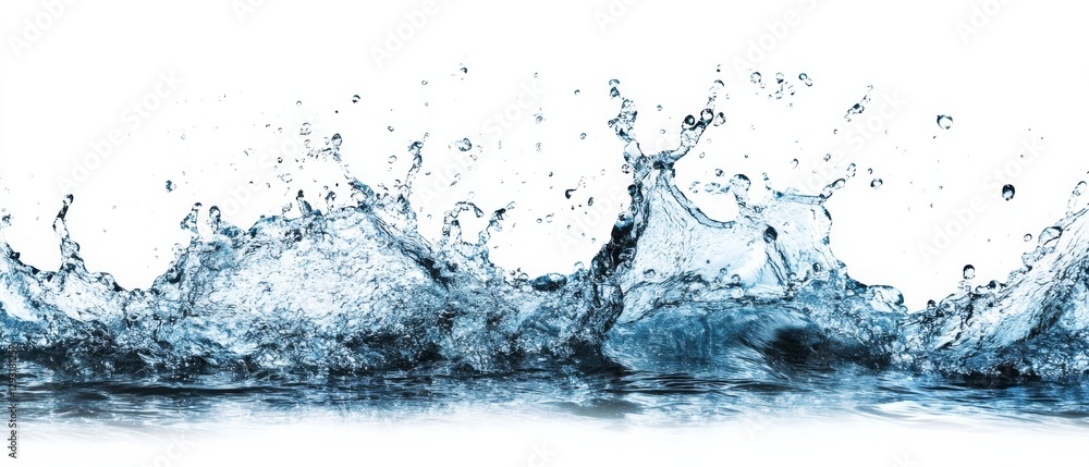 A large splash of water with many small droplets