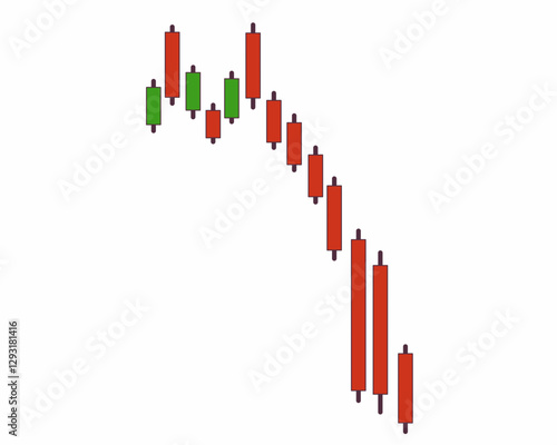re downfall candlestick for stock market market decline and economic loss