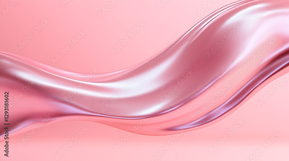 Elegant Flowing Pink Satin Fabric Wave on Soft Pink Background for Design and Decoration Purposes Elegant Flowing Pink Satin Fabric Wave on Soft Pink Background for Design and Decoration Purposes