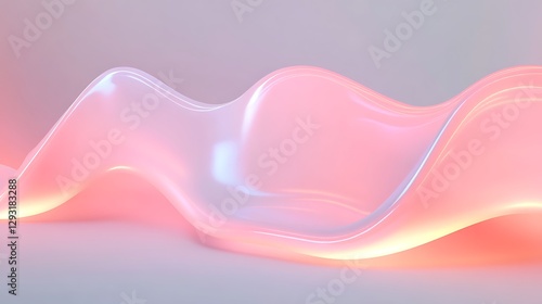 Ethereal Flowing Waves of Light and Color in Soft Pastel Shades for Creative Visuals and Designs