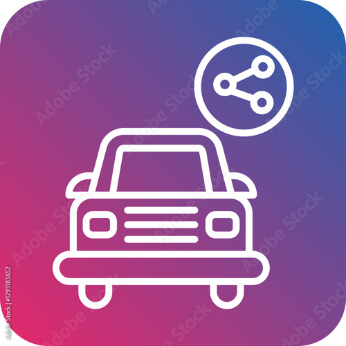 Car Sharing Vector Icon Style