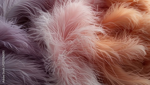 Soft pastel feathery fabric texture with warm colors ideal for cozy bedding or textile backgrounds in interior design and decoration themes.