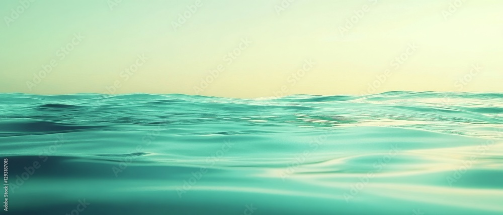 Fototapeta premium A calm ocean with a light blue color