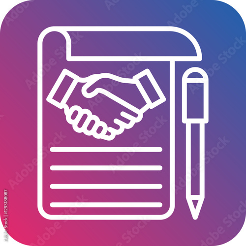 Franchise Agreement Vector Icon Style