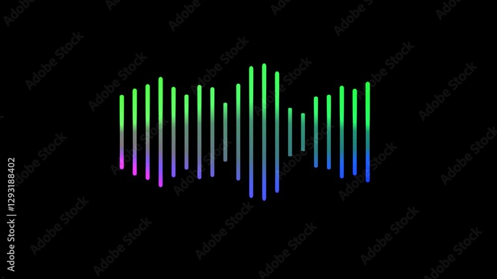 Sound wave audio spectrum black background.Audio waveform spectrum animation.4k abstract music sound wave or audio waveform isolated on black background.Audio waves Animated on black background,