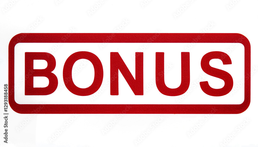 Red BONUS label isolated on white background, part 1 Red BONUS label isolated on white background, part 1