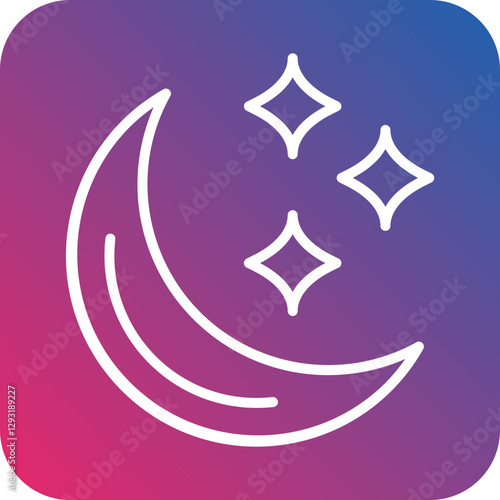 Moon Shine Vector Icon Style