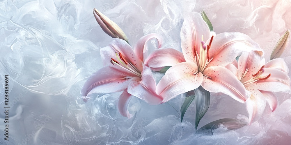 Delicate Lilies in Soft Smoke Delicate Lilies in Soft Smoke