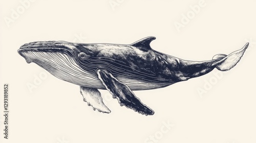 An old engraving showing a humpback whale and a wild cachalot with a background line, compared to a current artistic rendering of a giant dolphin