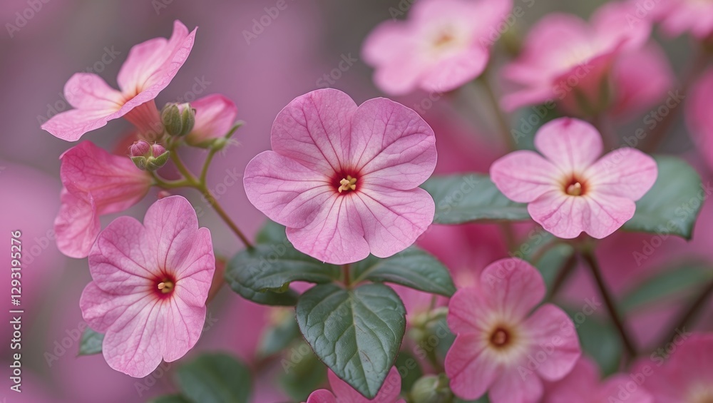 Delicate Pink Rosy Periwinkle Flowers in Bloom Capturing Nature's Beauty and Serenity in a Close-Up View Delicate Pink Rosy Periwinkle Flowers in Bloom Capturing Nature's Beauty and Serenity in a Close-Up View
