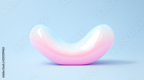 Smooth and Colorful Abstract Shape on Soft Blue Background for Creative Design or Art Projects