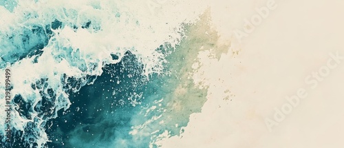 A splash of blue and white water with a splash of white