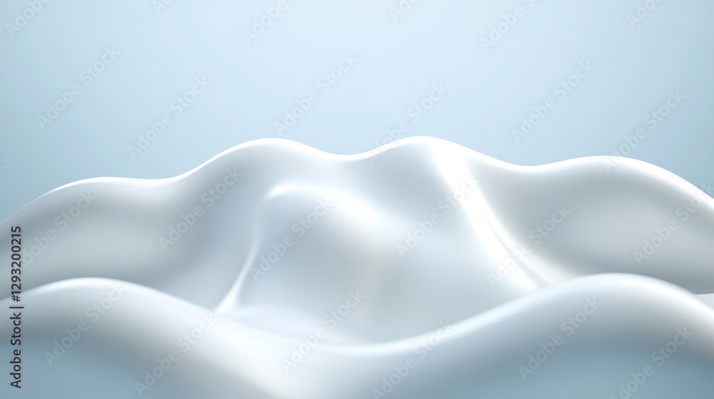 Obraz premium Smooth and Flowing Abstract Light Blue Waves with Subtle Reflections and Soft Curves for Artistic Backgrounds