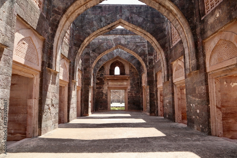 Fototapeta premium インド マンドゥ 世界遺産 モスク 廃墟