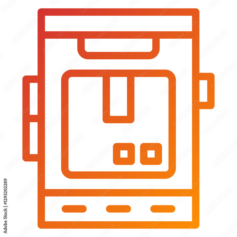 Vector Design Mobile Delivery Box Icon Style Vector Design Mobile Delivery Box Icon Style