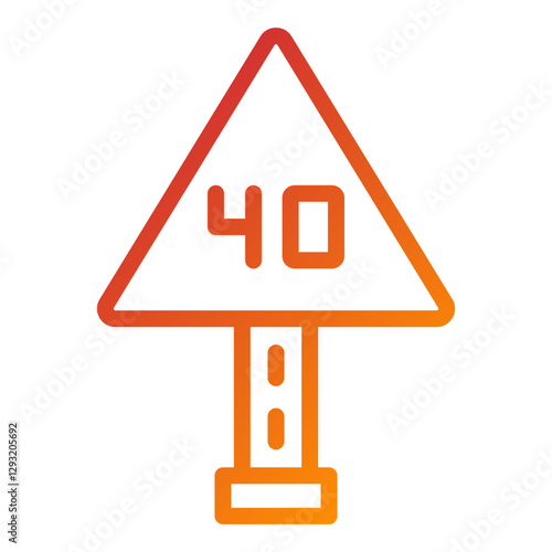 Vector Design 40 Speed Limit Icon Style