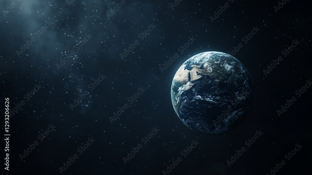 Earth globe in starry space, symbolizing unity and infinite possibilities. Earth globe in starry space, symbolizing unity and infinite possibilities.