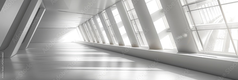 Obraz premium Modern Architectural Interior Design with Sunlight