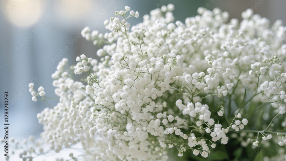 Delicate White Gypsophila Blossoms Creating a Soft and Romantic Floral Arrangement for Weddings and Special Occasions Delicate White Gypsophila Blossoms Creating a Soft and Romantic Floral Arrangement for Weddings and Special Occasions