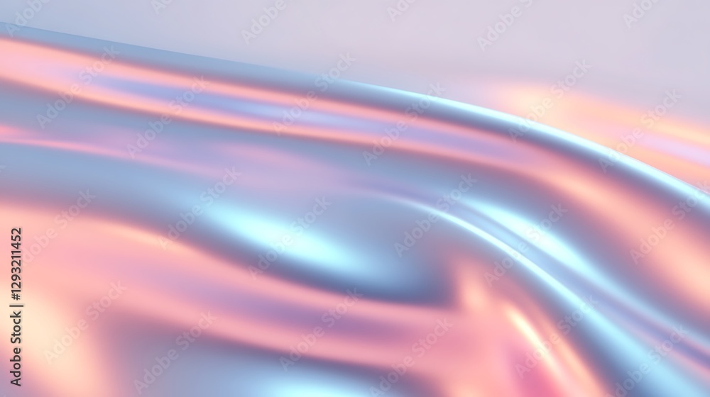 Obraz premium Soft Flowing Fabric with Iridescent Texture and Subtle Color Gradients in Pastel Shades