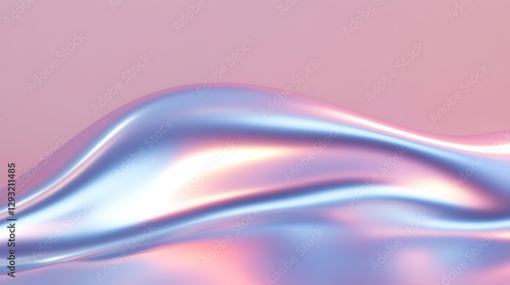 Obraz premium Soft Flowing Fabric with Metallic Sheen on a Pink Background in a Dreamy and Ethereal Setting
