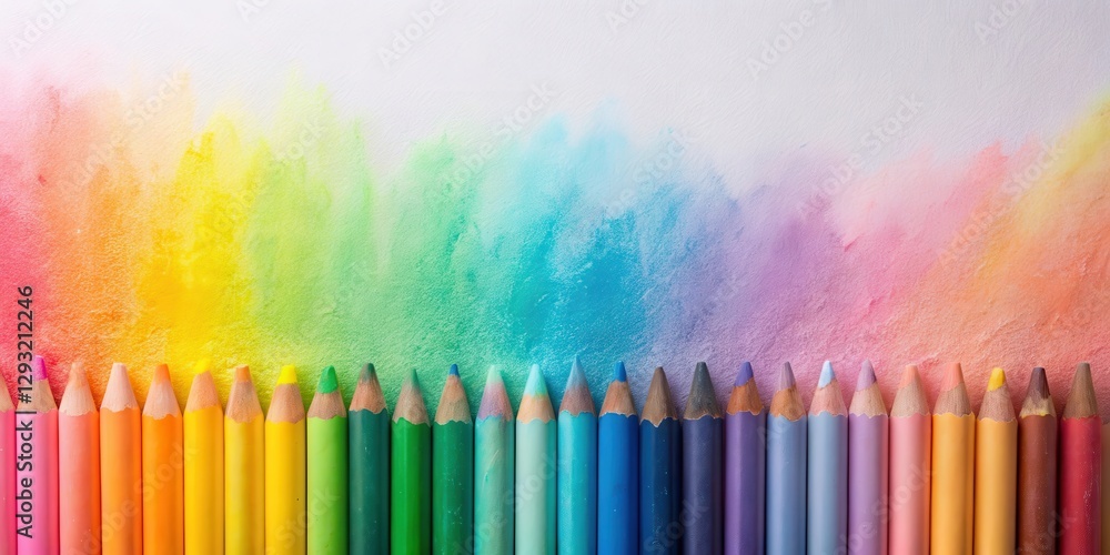 Fototapeta premium Soft pastel crayon colors blending into each other in a mesmerizing gradient background, creative color palette, artistic expression