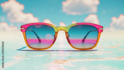 Wallpaper Mural Retro Colorful Sunglasses on a Bright Summer Background with Copy Space for Text Design and Vacation Vibes Torontodigital.ca