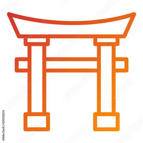 Vector Design Torii Gate Icon Style