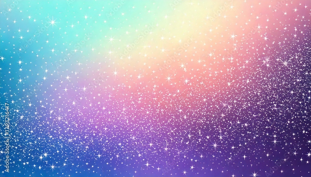 ホログラム効果と星がきらめくグラデーションの背景。ナチュラルな色の星、お祝いのぼかしとホログラフィック抽象的なファンタジーの背景。水彩