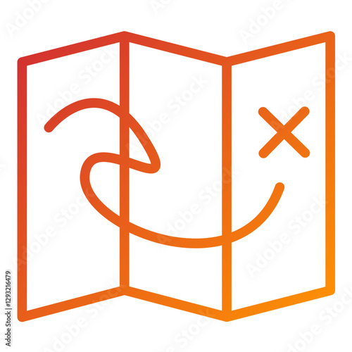 Vector Design Treasure Map Icon Style