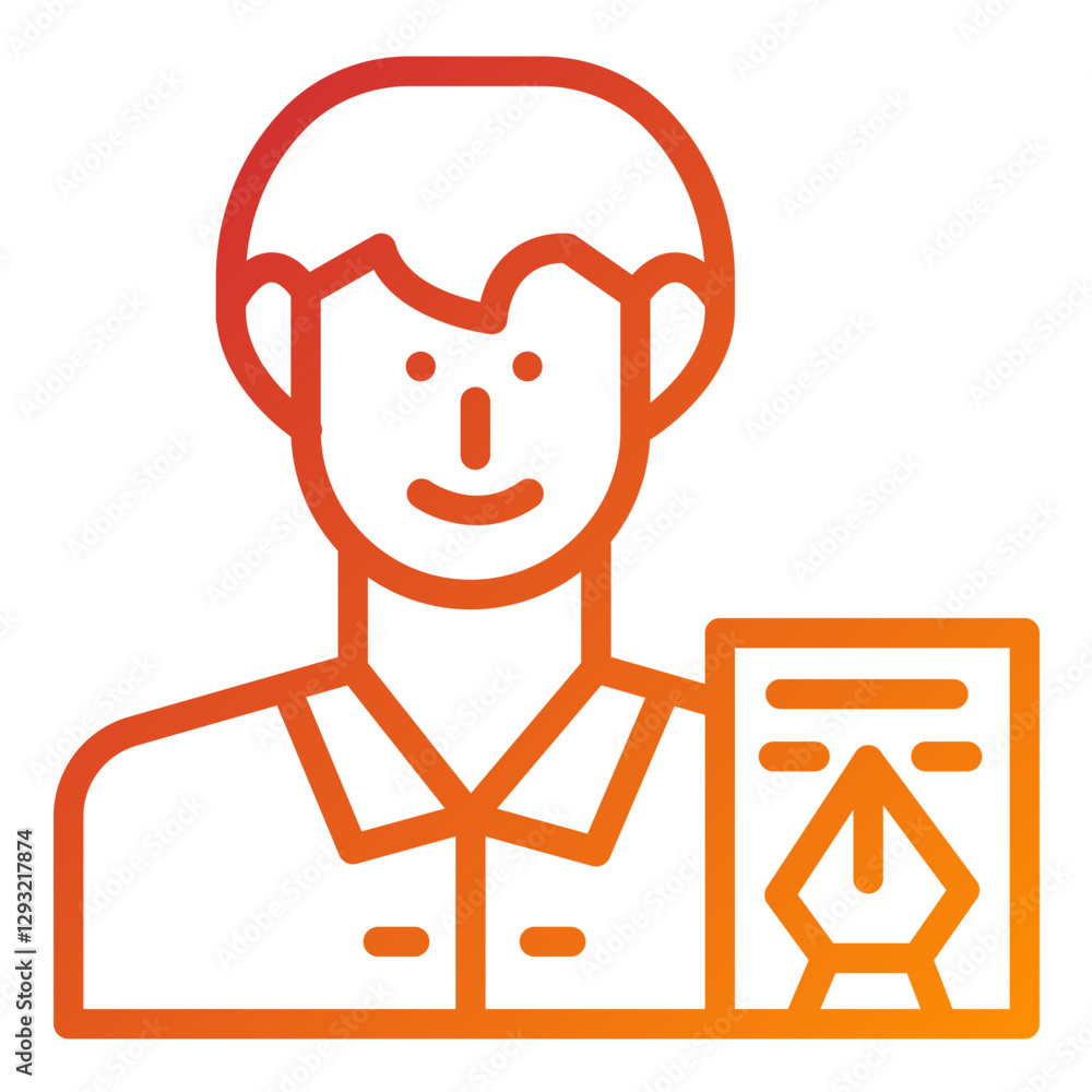 Vector Design Author Male Icon Style