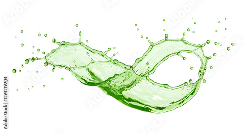 Aloe vera gel, aloevera juice splash isolated on white