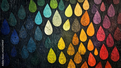 Wallpaper Mural Colorful Rain Drops Pattern on Textured Background Torontodigital.ca