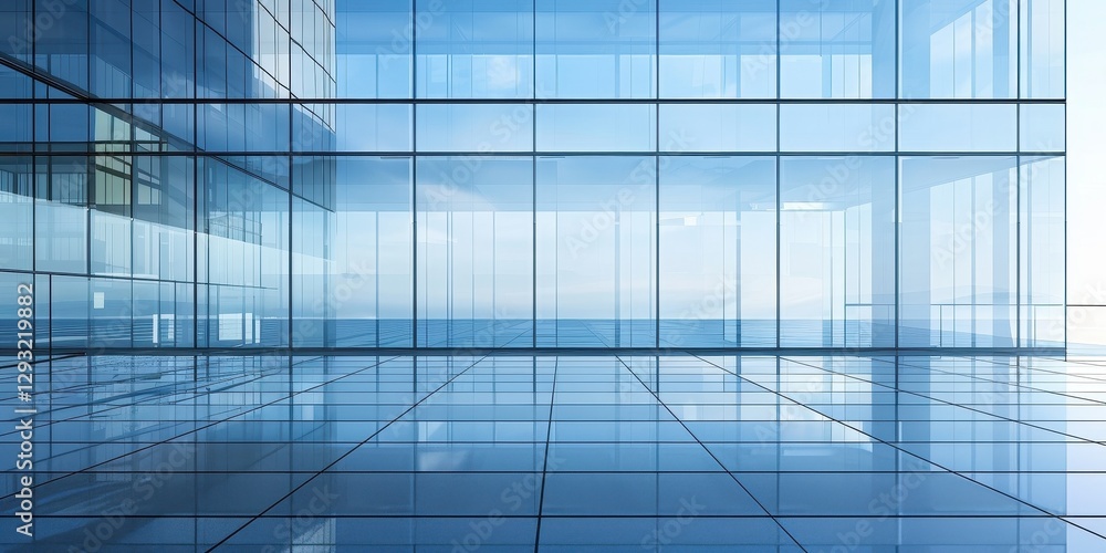 Fototapeta premium Modern Glass Office Building Interior View