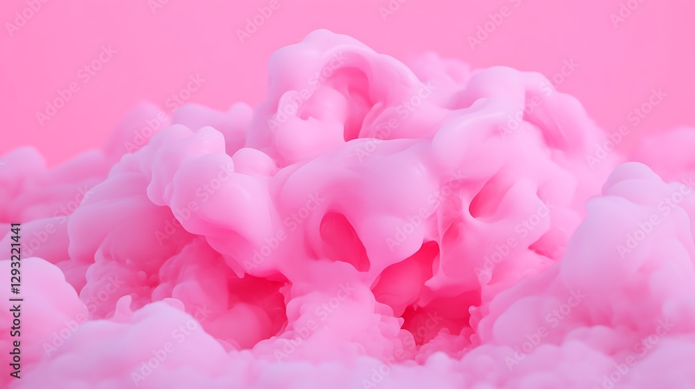 Fototapeta premium Soft Pink Foam Bubbles against a Light Pink Background for Creative and Artistic Purposes