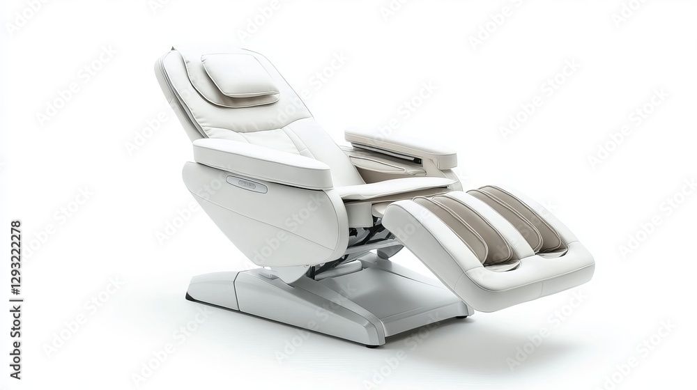 A white reclining seat, isolated on a white background with a clipping path A white reclining seat, isolated on a white background with a clipping path