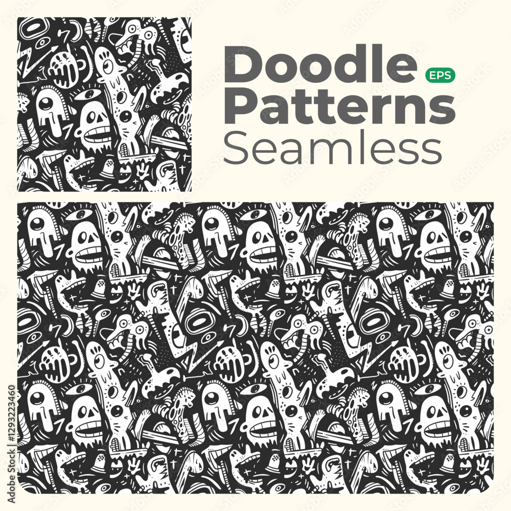Doodle abstract full color patterns seamless Doodle abstract full color patterns seamless
