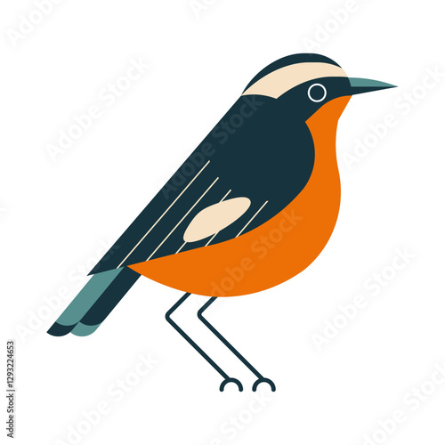 Obraz na płótnie Mossiers Redstart Morocco National Bird Icon w salonie