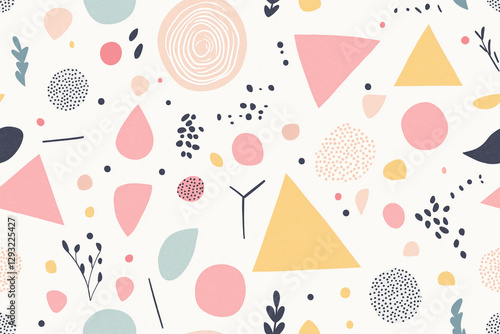 Seamless vector Easter pattern with eggs, a sweet floral design for textile decoration